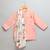 Peach printed cotton silk kurta set
