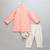Peach printed cotton silk kurta set