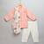 Peach printed cotton silk kurta set