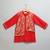 Red woven cotton silk kurta set