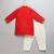 Red woven cotton silk kurta set