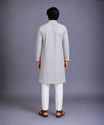 Multicolor printed cotton silk kurta set 2