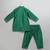 Green woven cotton silk kurta set