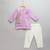 Purple embroidered cotton kurta set