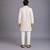 Off white woven cotton kurta set