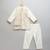 Off white woven cotton kurta set