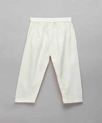 Off white woven cotton kurta set 5