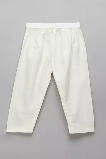 Off white woven cotton kurta set
