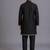 Black printed cotton silk kurta set