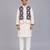 Off white printed cotton silk kurta set