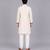 Off white printed cotton silk kurta set