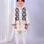 Off white printed cotton silk kurta set