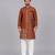 Brown woven cotton silk kurta set