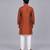 Brown woven cotton silk kurta set