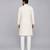 Off white embroidered velvet kurta set