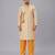 Off white printed cotton kurta set