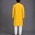 Mustard yellow embroidered cotton silk kurta set