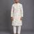 Off white printed cotton silk kurta set