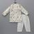 Off white printed cotton silk kurta set