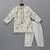 Off white printed cotton silk kurta set