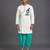 Green embroidered cotton silk dhoti kurta set