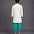 Green embroidered cotton silk dhoti kurta set