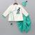 Green embroidered cotton silk dhoti kurta set