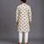 Off white printed cotton silk kurta set