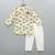 Off white printed cotton silk kurta set