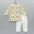 Off white printed cotton silk kurta set