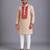 Coral printed cotton silk kurta set