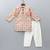 Rose pink printed cotton silk kurta set