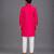 Pink embroidered cotton silk kurta set