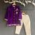 Purple embroidered cotton silk kurta set