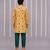 Beige printed cotton silk kurta set