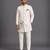 Off white embroidered cotton silk bandhgala set