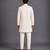 Off white embroidered cotton silk bandhgala set