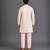 Pink printed cotton silk kurta set