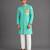 Blue woven cotton silk kurta set