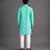 Blue woven cotton silk kurta set