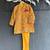 Mustard yellow embroidered cotton silk bandhgala set
