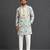 Off white printed cotton silk kurta set