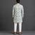 Off white printed cotton silk kurta set