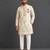 Off white printed cotton silk kurta set