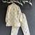 Off white printed cotton silk kurta set