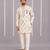 Off white printed cotton silk kurta set