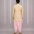 Yellow printed cotton silk dhoti kurta set
