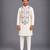 Off white embroidered cotton silk kurta set