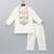 Off white embroidered cotton silk kurta set