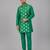 Parrot green printed chanderi kurta set
